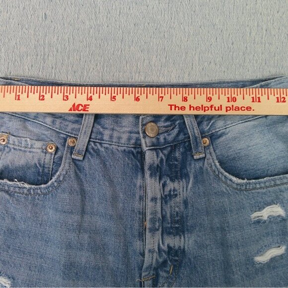 Pistola Jeans Womens 26 Charlie High Rise Distressed Light Wash Button Fly - Picture 8 of 11